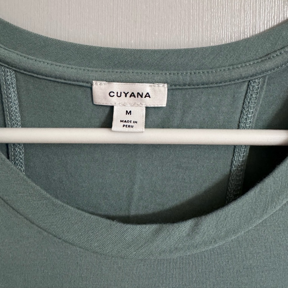 Cuyana Sleeveless Seafoam Green Drape Back Dress Size Medium - Picture 3 of 13